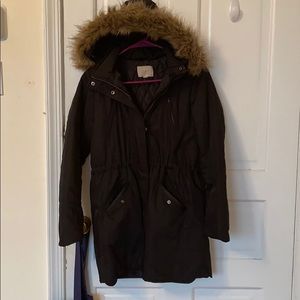 Ann Taylor Loft - black puffy jacket petite xs